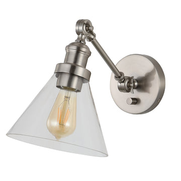 Cowie 8" Iron/Glass Adjustable LED Wall Sconce - JONATHAN Y